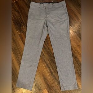 H&M Men's Pants 38x31 Slim Fit Houndstooth Blue White Trousers Preppy Work 38R